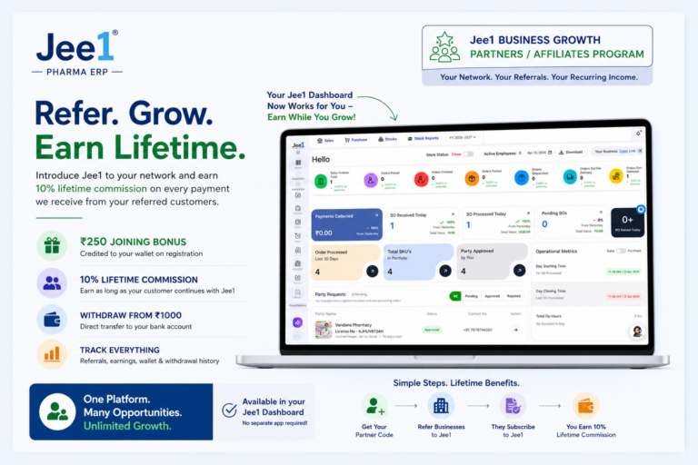 Jee1 Pharma ERP User Partner Plan